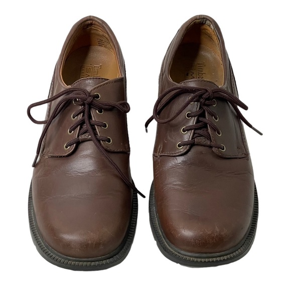 Timberland Mens Size 7.5M Brown Leather Smart Comfort System Casual Oxford Shoes - Picture 2 of 9